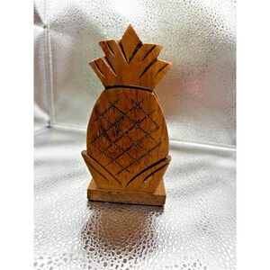 Vintage Koa Wood Pineapple Napkin Holder Waikiki Woods Souvenir MADE IN HAWAII!